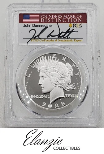 2023-S Proof Peace Silver Dollar Advanced Releases PCGS PR70 Dannreuther signed