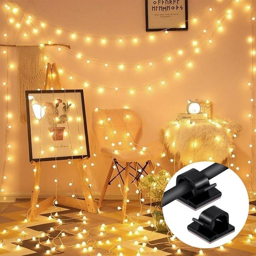 Black Self Adhesive Cable Clips, 70 Pack Outdoor Light Wire Clips with Adhesive - Afbeelding 6 van 6