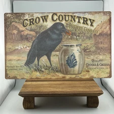 Stoneware COCK AND CROW Advertising METAL SIGN OHIO 16" x 9.5"