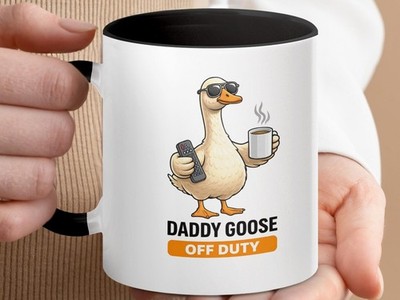 Daddy Goose Off Duty Mug Funny Dad Coffee Cup Relaxed Cartoon Gift