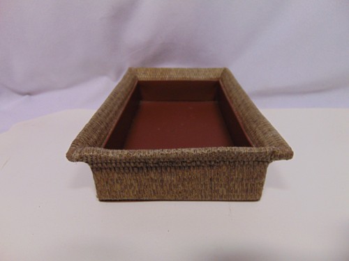Gus Great Useful GUS Brown  Paper Rattan Guest holding Tray 10" x6" x2 1/2" - Picture 4 of 6