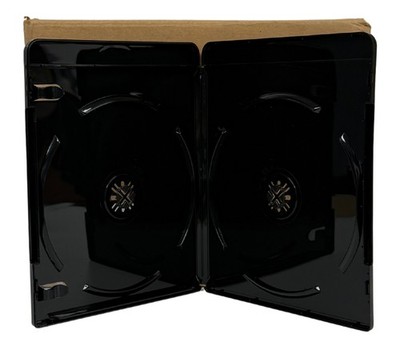 USDISC Blu-ray Cases Standard 11mm, Double 2 Disc (Glossy Black) Lot