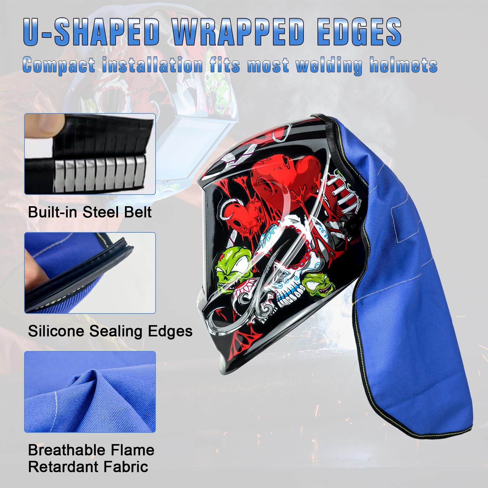 TRQWH Flame Retardant Welding Bib with Extended Neck Protection, Universal Fit