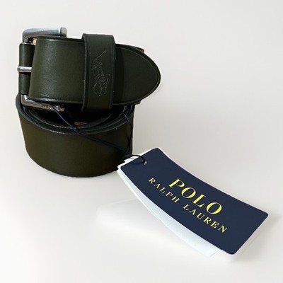 Polo Ralph Lauren Gürtel Grün Gr. 32 Leder Logo Freizeit Smart Schnalle Neu Beschreibung
