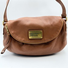 MARC BY MARC JACOBS Classic Q Natasha Shoulder Bag Brown Leather Gold-tone H...