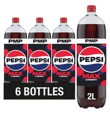 Pepsi Max Cherry No Sugar Cola Bottle 6 x 2L FAST AND FREE DELIVERY