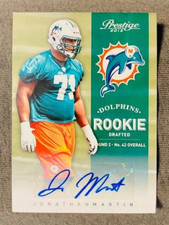 2012 Panini Prestige #228 Jonathan Martin Rookie RC Auto Autograph Card /899. rookie card picture