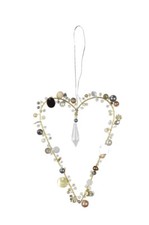 Herz Perlen-Draht-Herz Deko Hänger Hängedeko Metall Orient Shabby Brocante