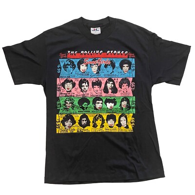 Rolling Stones Some Girls 1980s 80s Vintage Tee Jays Made In USA Rock Band T-shi