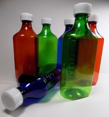 Graduated Oval Medical Bottles-Caps 4 Oz 118ml Case of 200-FREE UK-EU Shipping