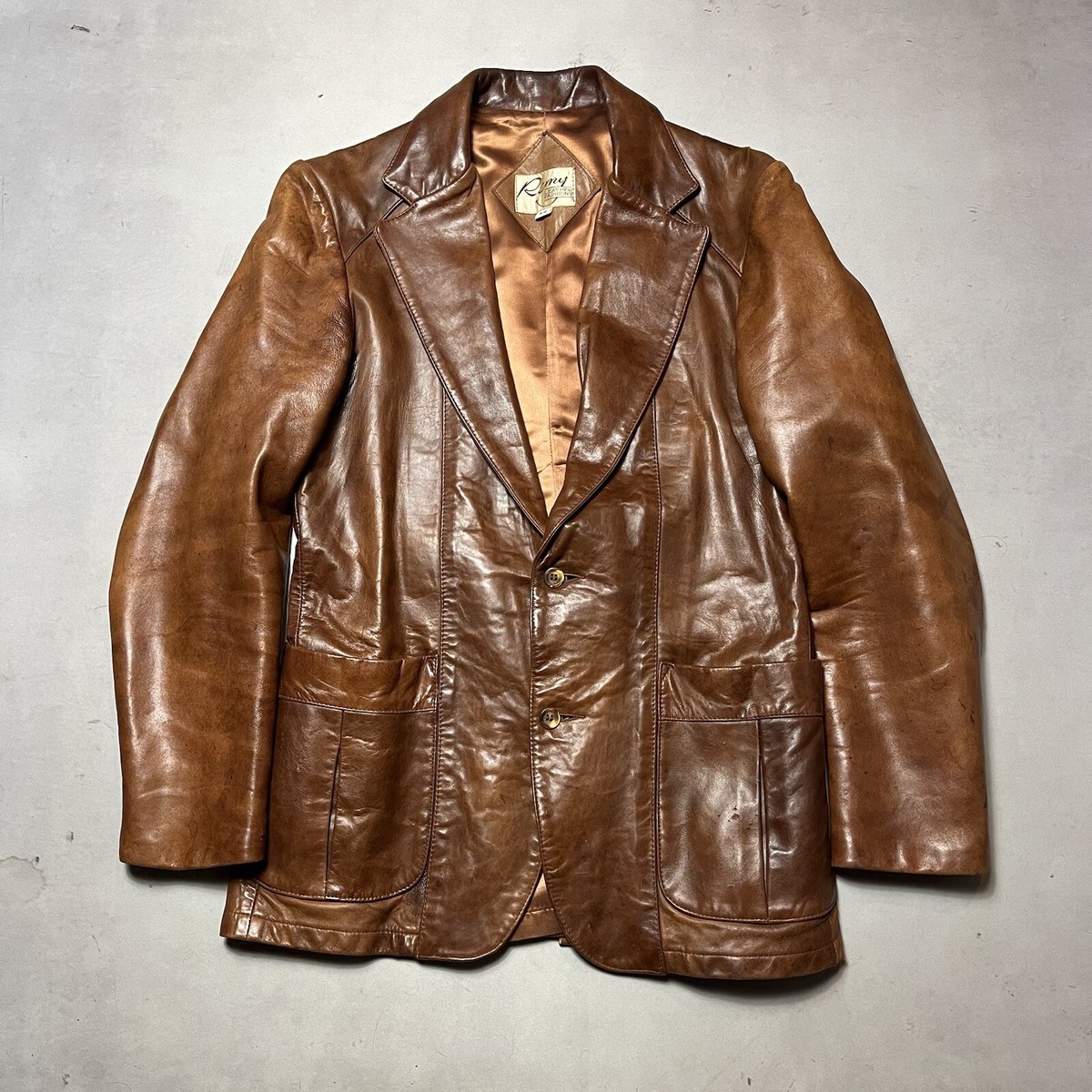 Vintage Remy Brown Leather Jacket Coat Men's Size 40 | eBay