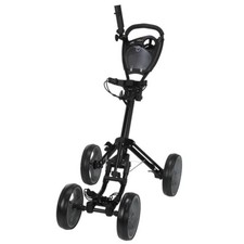 Caddymatic Golf Quad 4-Wheel Folding Golf Pull / Push Cart Black