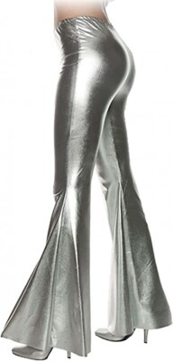 m Underwraps Womens Metallic Bell Bottom Halloween 80's Costume