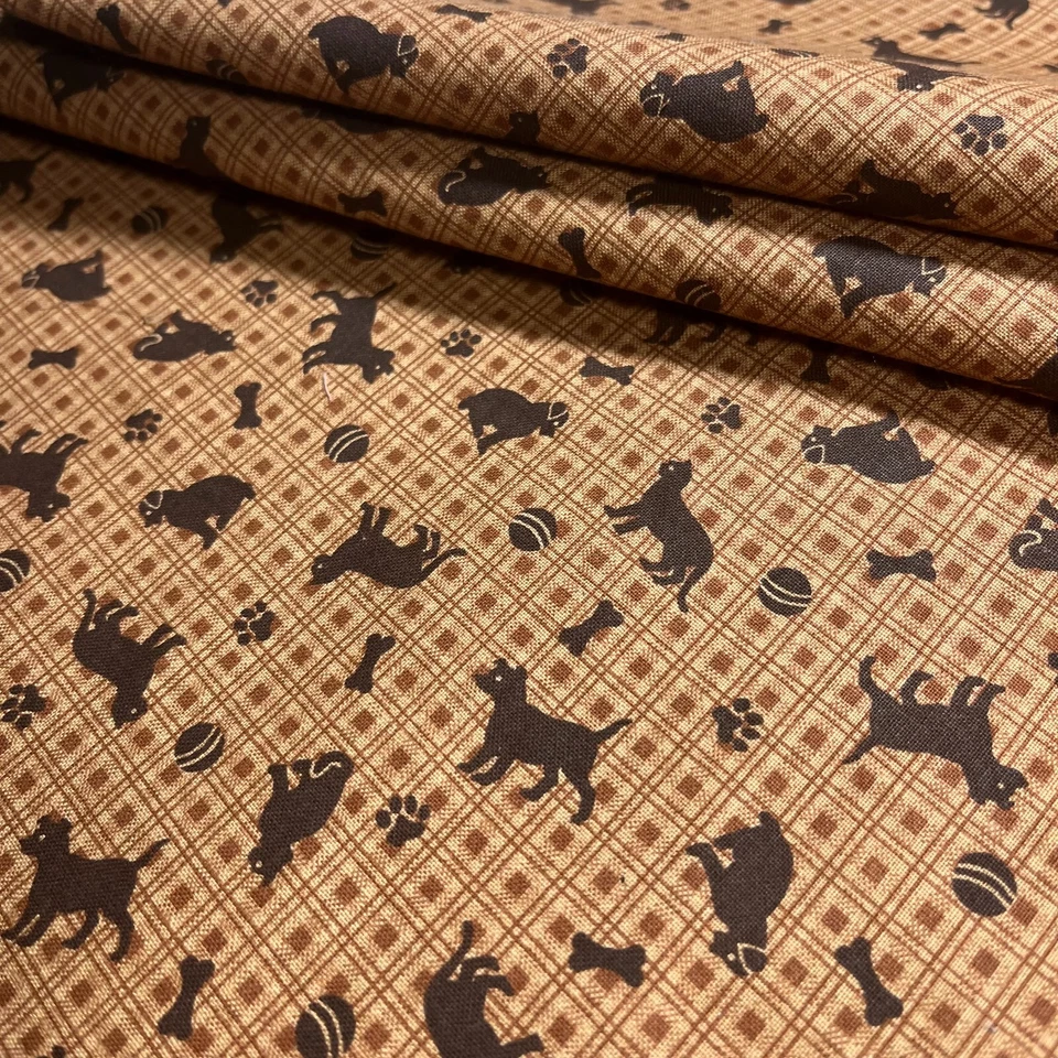Cats and Dogs Checked Fabric by VIP Cranston 100% Cotton 3/4 YARD x 44” wide - Image 2 of 4