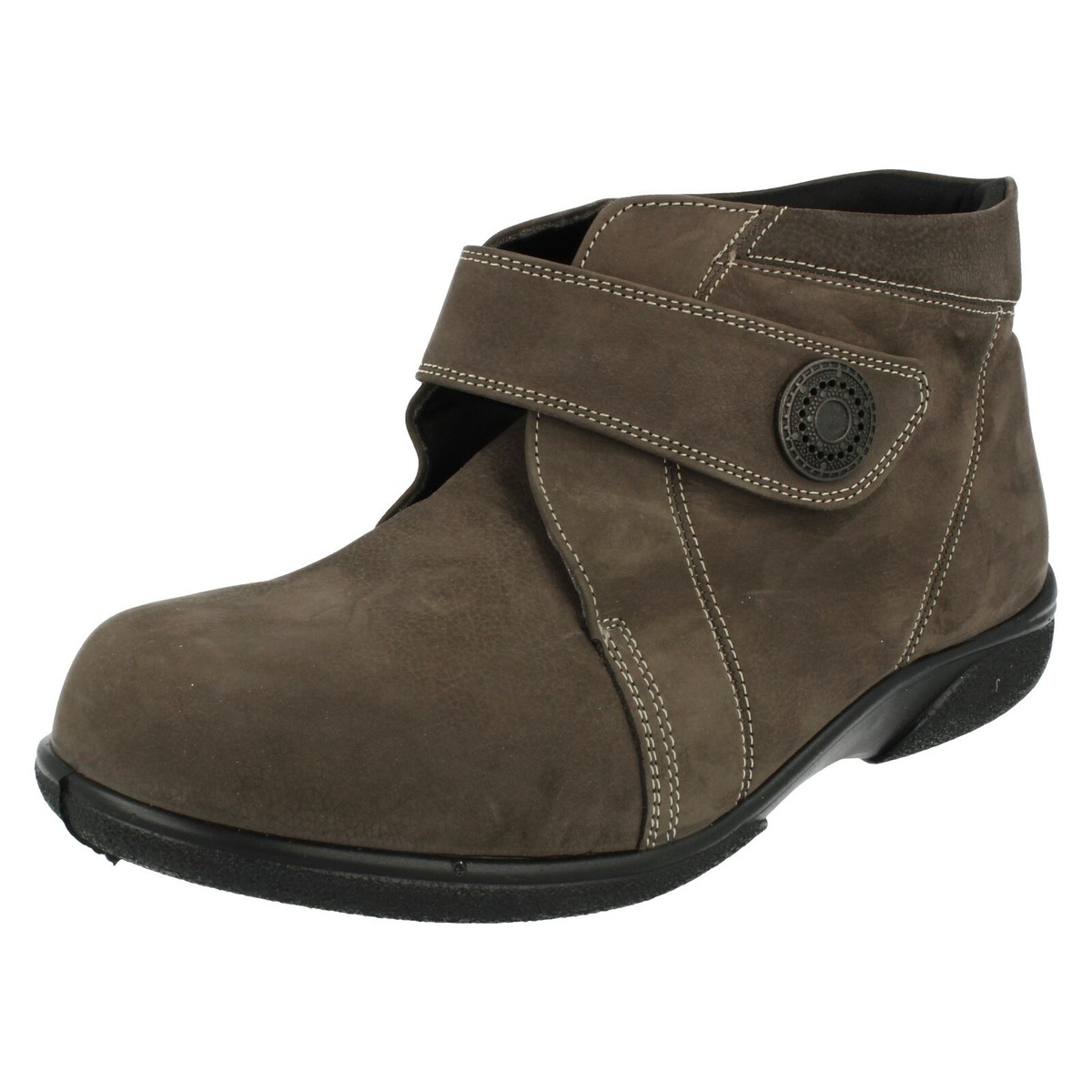 Ladies Easy B Smoke Grey Nubuck Leather Ankle Boot: Doris Ex Display
