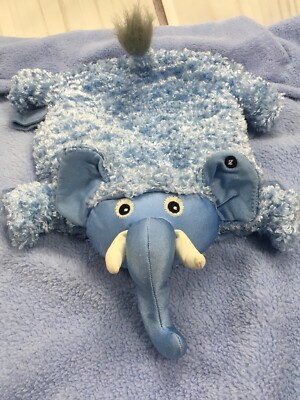 Zoobies Ellema Elephant Lovey 3-in-1 Plush Pillow Blanket Baby Boy BLUE 22''x29''