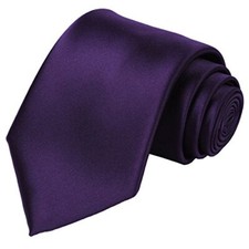 Solid Satin Tie Pure Color Necktie Mens Ties  Gift Box Purple