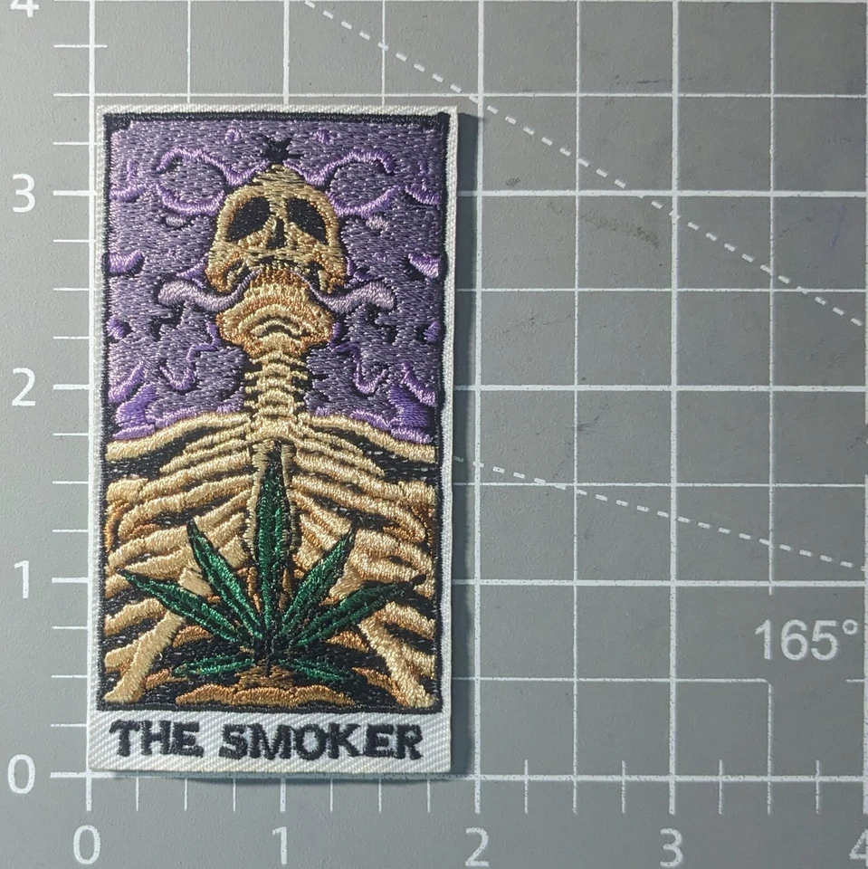 Smoker Patch Tarot Card Stoner Marijuana Kush Embroidered Iron On 2x3.5" - Image 2 of 3