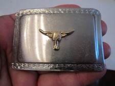 VINTAGE SMALL TEXAS LONGHORN BELT BUCKLE - 3 1/4" X 2 1/4" - GW10