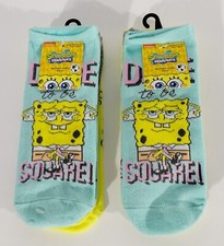 SPONGEBOB SQUAREPANTS Women's No-Show Socks Size 4-10 SIX PAIRS