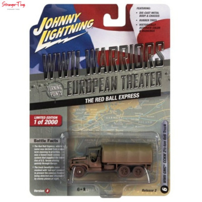 1/64 Johnny Lightning Greatest Generation GMC CCKW 6X6 TANKER TRUCK RED BALL