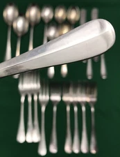 22 Pc RATTAIL Silverplated FORKS SPOONS & SPREADERS William Adams Sheffield