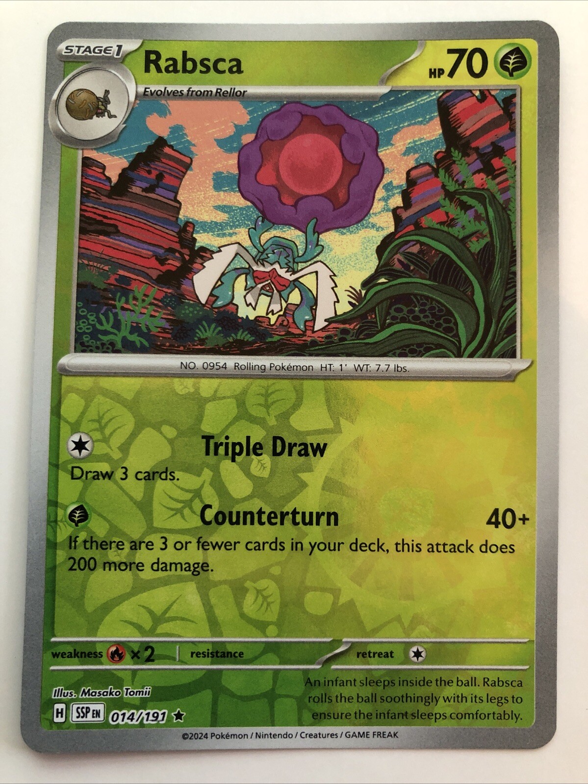Pokémon TCG Surging Sparks Rabsca Reverse Holofoil 014/191 NM Rare