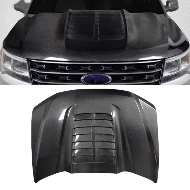 G500 Style Carbon Fiber Front Hood Bonnet Panel Cover for Ford Explorer 2016-19