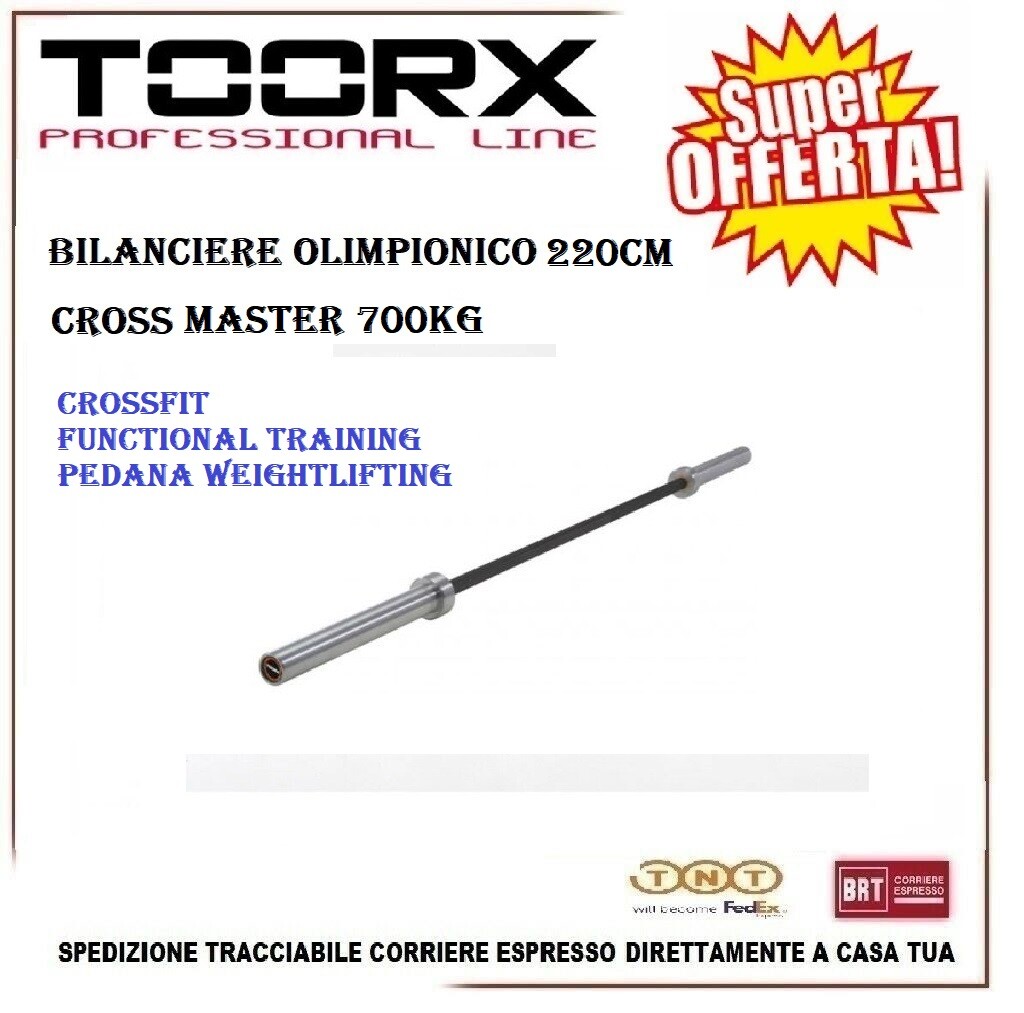 Toorx Bilanciere Olimpico BO-700 Cross Master Carico Max 700kg 220cm Pesi