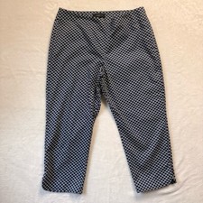 Talbots Pants Women 12 Petite Heritage Navy Scallop Crop Career Side Zip Trouser