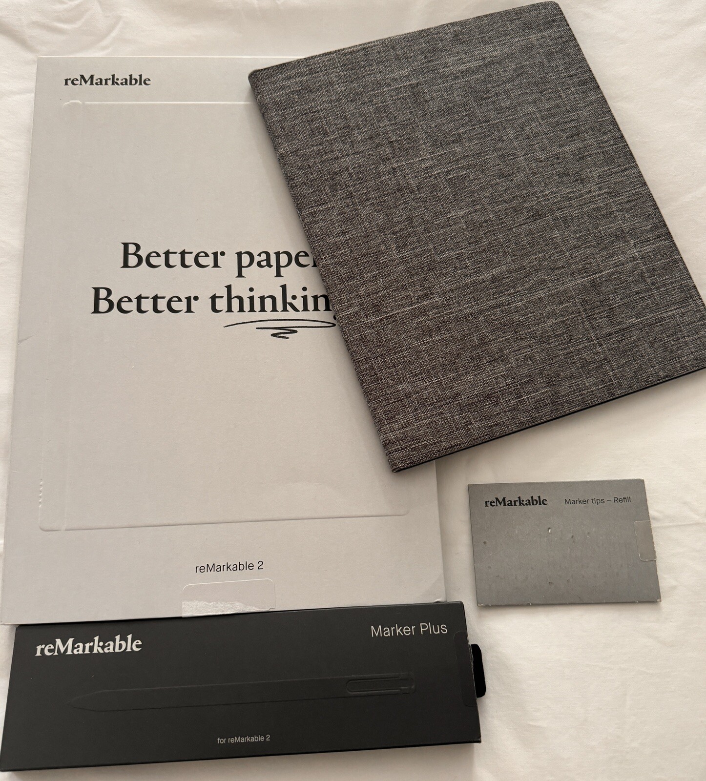 reMarkable 2 Paper tablet bundled with Marker plus, charging cable and