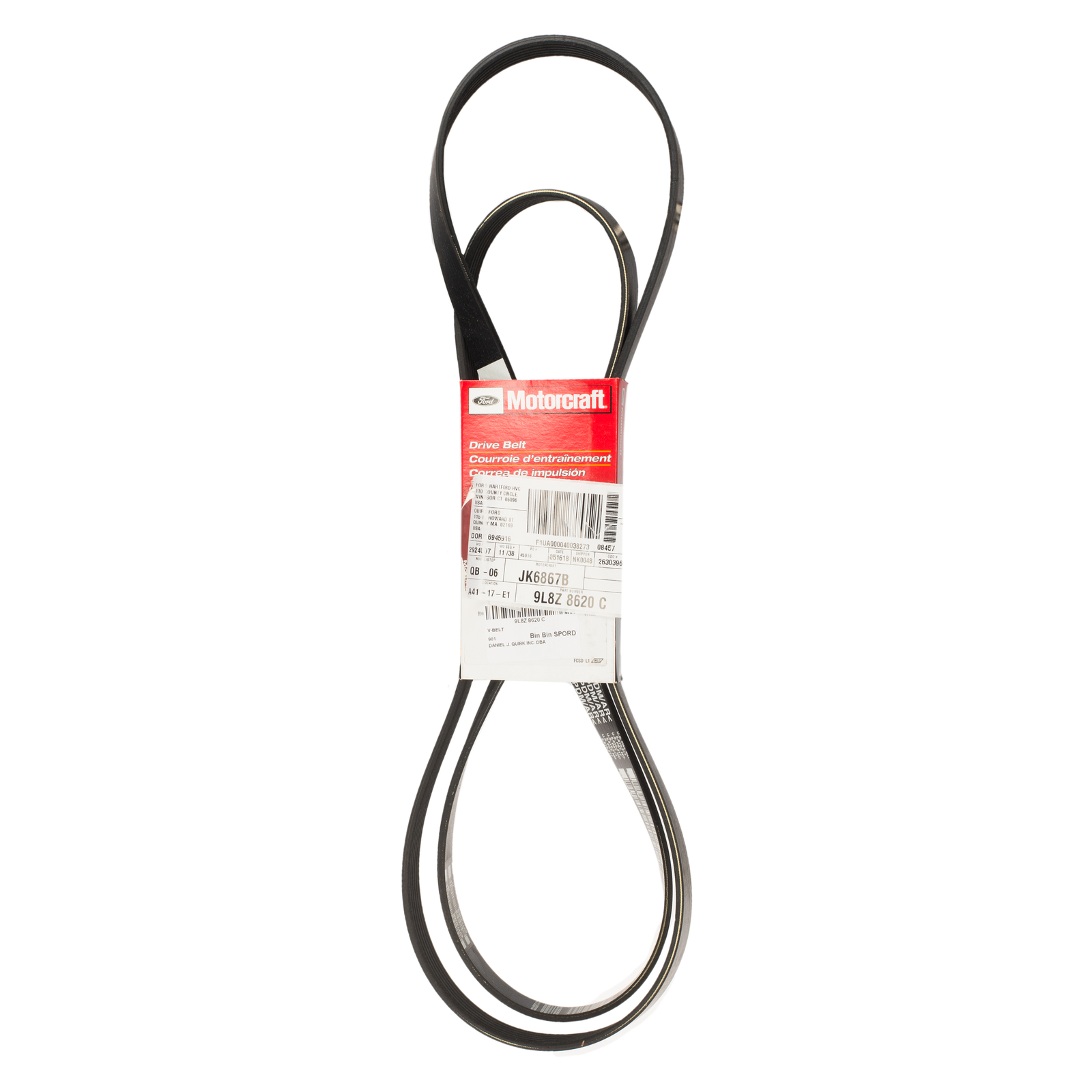 Correa del ventilador de transmisión serpentina para Escape Mariner 2.5L 2009-2012 (N/P 9L8Z8620C)