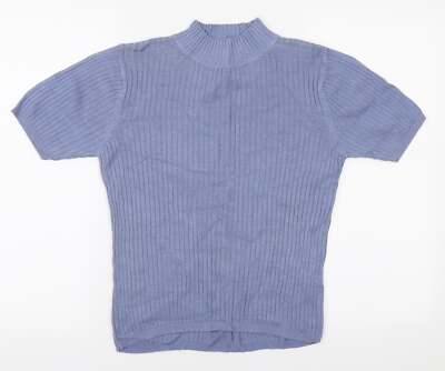 Debenhams Damen blau Stehkragen Baumwollmischung Pullover Größe 12