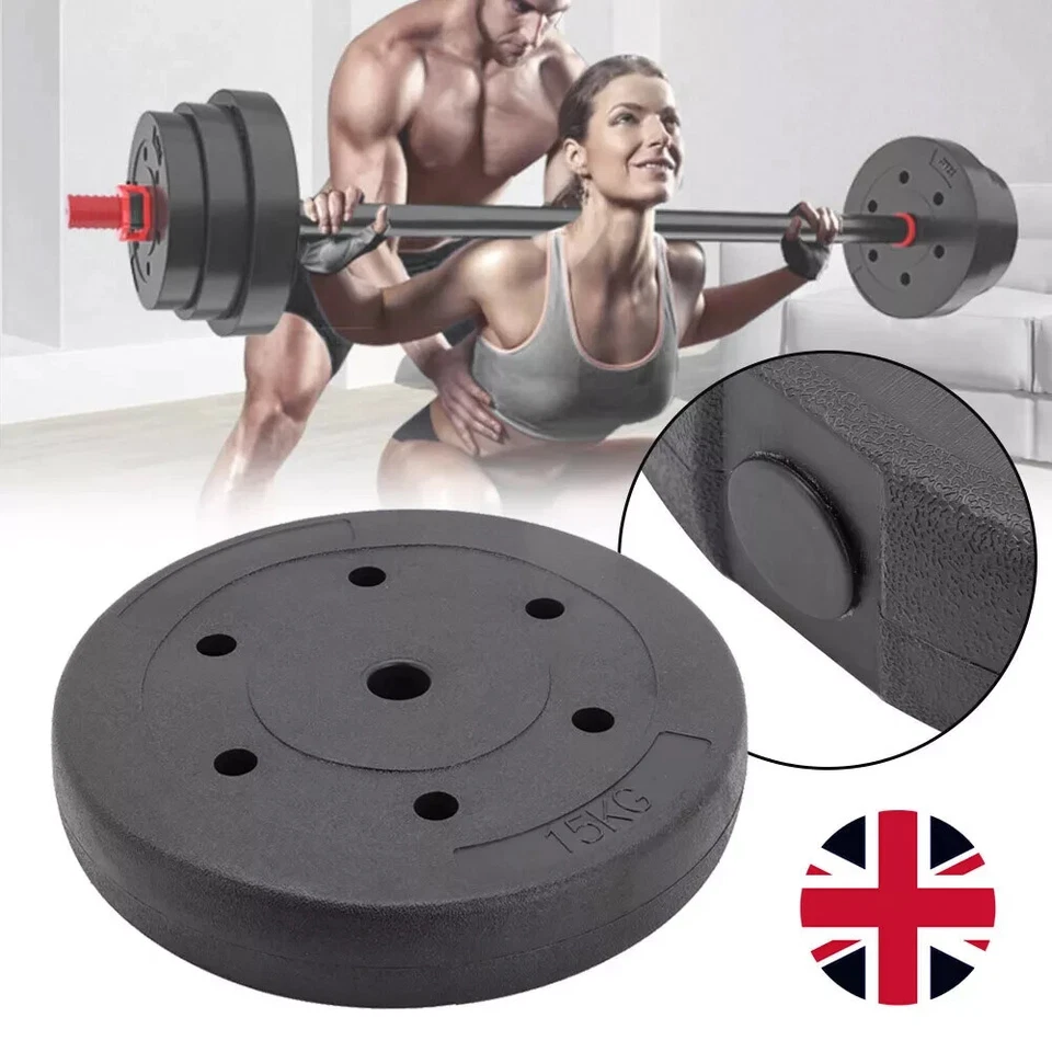 2x 15KG Weight Plates for Gym Barbell Vinyl 1" Standard Home Dumbbell Discs - Image 2 of 4