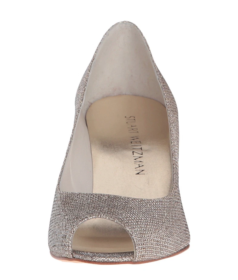 Tacón de cuña Stuart Weitzman Annaform para mujer platino negro Z3994 talla 7 M Foto 4 de 4