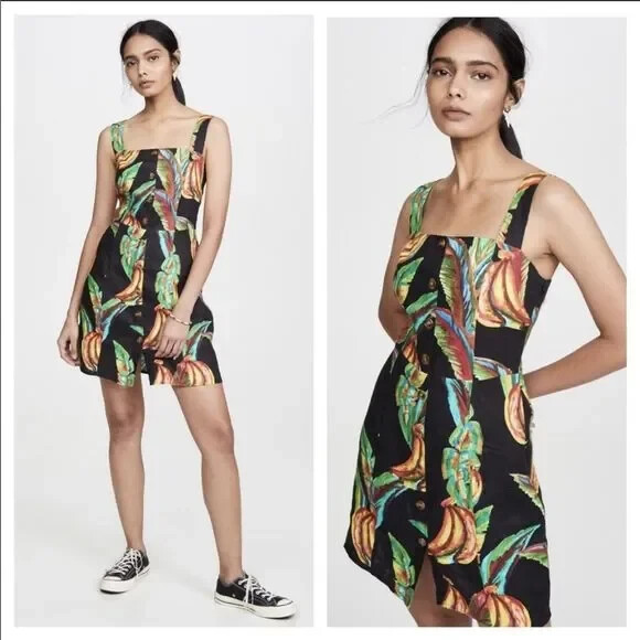 chinese dress ladies Green Tropicart Mini Dress  FARM Rio