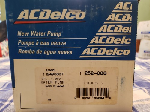 GENUINE ACDelco 252-088 Engine Cooling Water Pump Colt Eclipse Talon Laser 81-94 - Picture 7 of 9