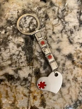 Red Medical/ Hearts Italian Charm Keychain New