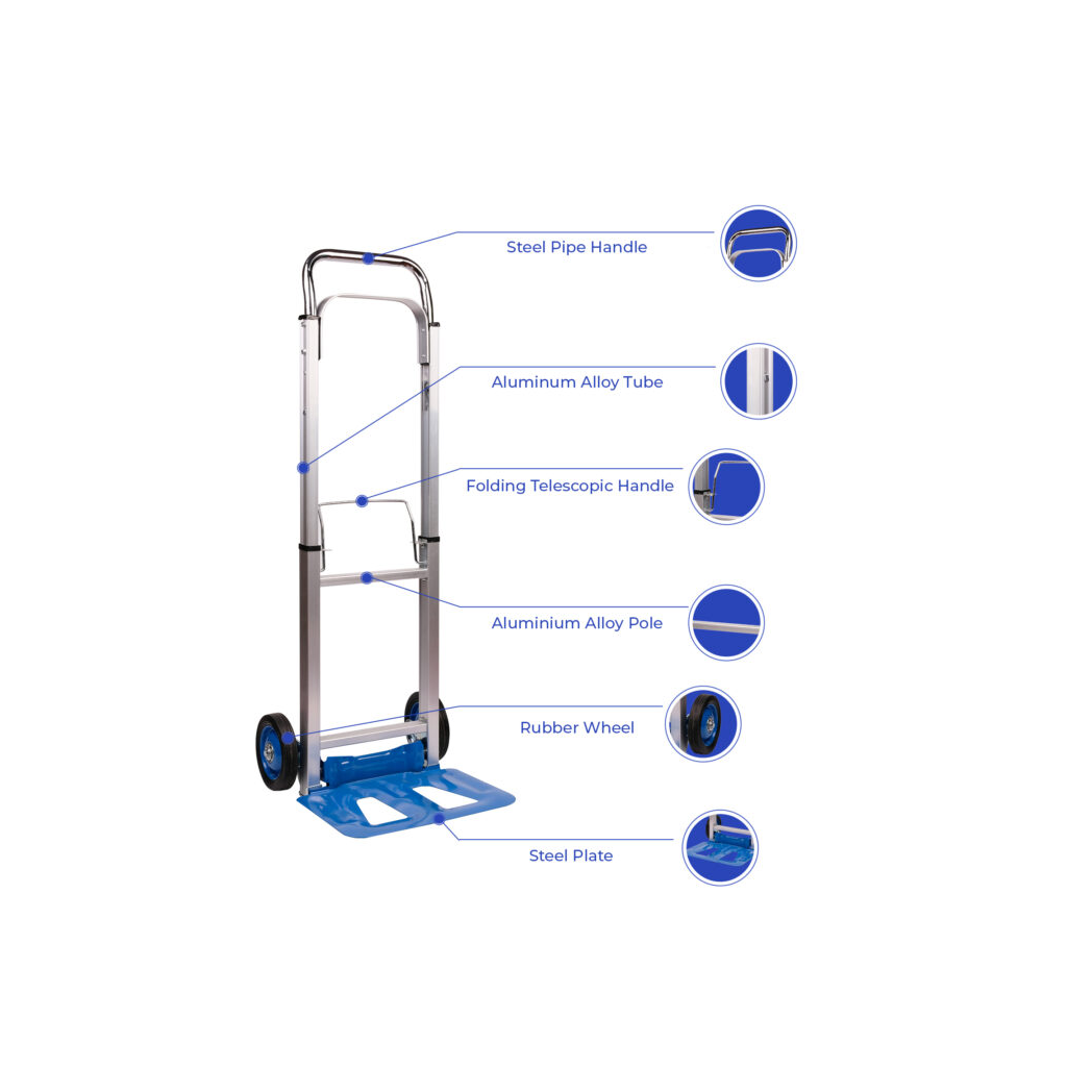 200kg Heavy Duty Sack Truck Folding Portable Hand Truck Hand Industrial