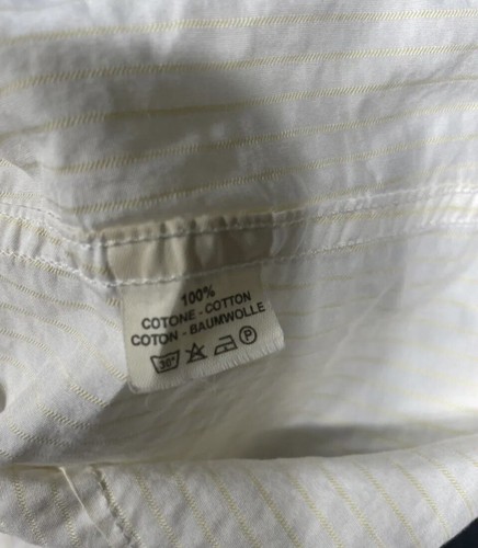 Valentino Mens Light Yellow Striped Long Sleeve Button Down Shirt Size 41/16 - Picture 8 of 9
