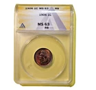 1906 Indian Cent ANACS MS63 RB