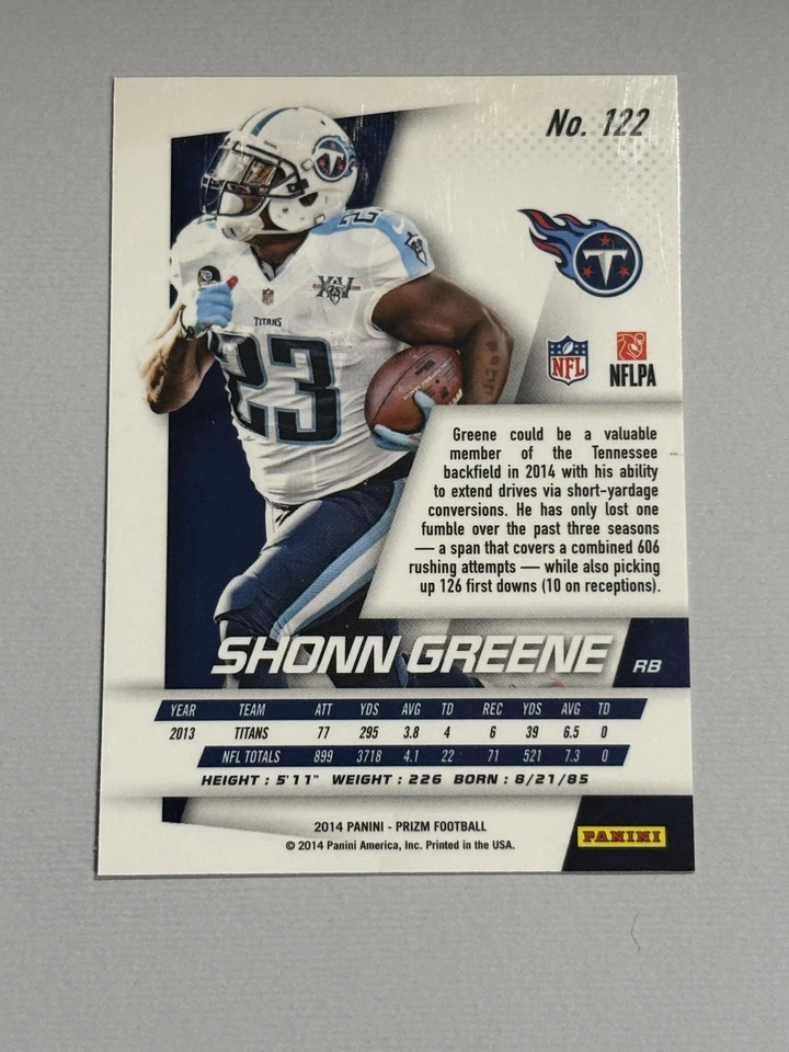 Shonn Greene 2014 Panini Prizm Tennessee Titans #122 Q77 - Image 2 of 2