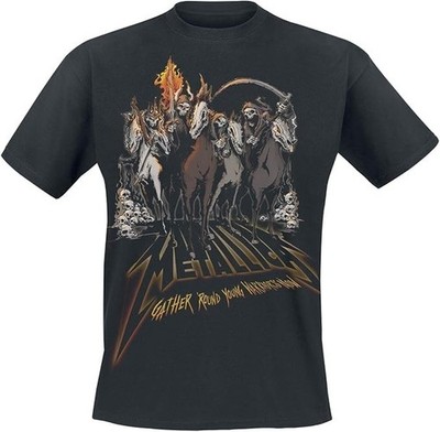Offiziell lizenziertes Metallica 40th Anniversary Horsemen schwarzes Herren T-Shirt