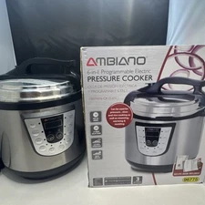 AMBIANO Electric Digital Pressure Cooker 6 Qt 10 Cooking Modes Manual/Accessorie