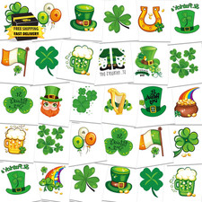 60 Pack St. Patrick'S Day Temporary Tattoo Big Sheet Shamrock Tattoos St. Patric