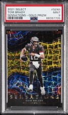 2021 PANINI SELECT SENSATIONS GOLD PRIZM #SEN5 TOM BRADY 5/10 PSA 9