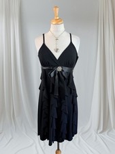 Vintage 90s Ruffle Evening Dress Glam Fairy Formal Y2K Whimsy Romantic Prom US 8