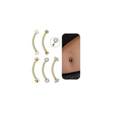 14G Small Belly Button Rings for Women - 316L Stainless Steel Tiny Internally...