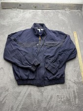 Workrite FR Jacket Mens Large L Blue Flame Resistant Coat Full Zip Workwear