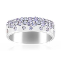 Cavill Tansanit Ring Sterlingsilber 925 Platin Rundschliff 0,77Ct Damen Schmuck-